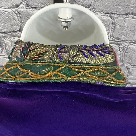 Victoria's Secret Purple Velvet Jacket vintage Beaded Sequins Size S Metallic - Picture 4 of 14